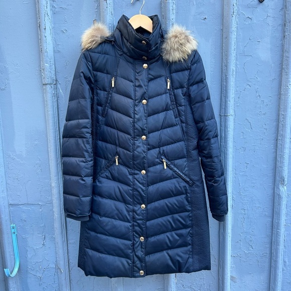 Michael Kors Navy Down Parka, size Small - Picture 2 of 13
